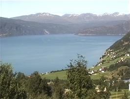 View back to Innvik fjord after climbing 206m from Utvik - 27.8 miles from Stryn
